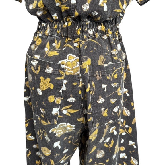 Rare Big Bud Press Short Sleeve Jumpsuit in Cookbook Print Brown Medium - Picture 9 of 16